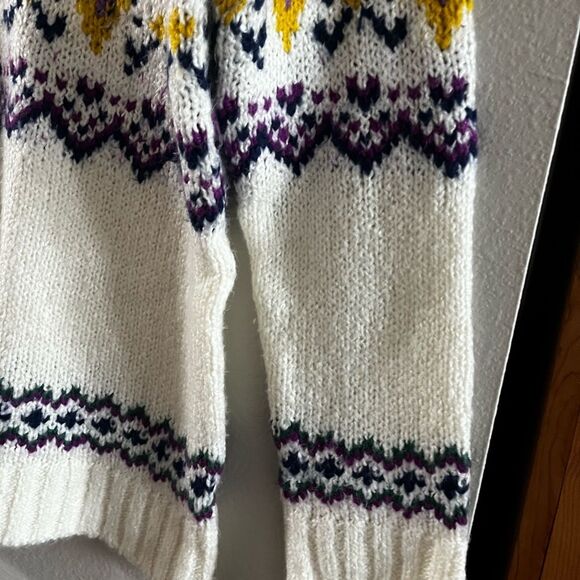 Women’s Talbots SZ Small Argle Wool Blend Sweater Nordic Design - Picture 8 of 15